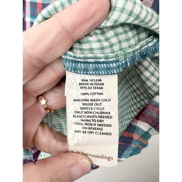 Soft Surroundings Multicolor Plaid Blouse - Picture 7 of 8